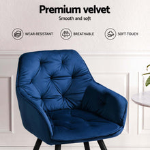 Load image into Gallery viewer, Artiss Dining Chairs Set of 4 Velvet Diamond Tufted Armchair Blue
