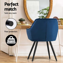 Load image into Gallery viewer, Artiss Dining Chairs Set of 4 Velvet Diamond Tufted Armchair Blue