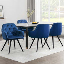 Load image into Gallery viewer, Artiss Dining Chairs Set of 4 Velvet Diamond Tufted Armchair Blue