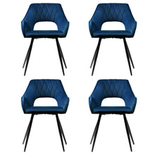 Load image into Gallery viewer, Artiss Dining Chairs Set of 4 Velvet Hollow Armchair Blue