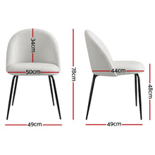 Load image into Gallery viewer, Artiss Dining Chairs Set of 4 Sherpa Boucle White