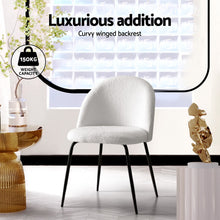 Load image into Gallery viewer, Artiss Dining Chairs Set of 4 Sherpa Boucle White