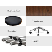 Load image into Gallery viewer, Artiss Wooden Office Chair Leather Seat Black
