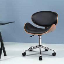 Load image into Gallery viewer, Artiss Wooden Office Chair Leather Seat Black