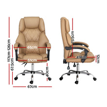 Load image into Gallery viewer, Artiss Executive Office Chair Leather Recliner Espresso