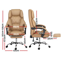 Load image into Gallery viewer, Artiss Executive Office Chair Leather Footrest Espresso