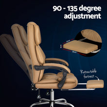 Load image into Gallery viewer, Artiss Executive Office Chair Leather Footrest Espresso