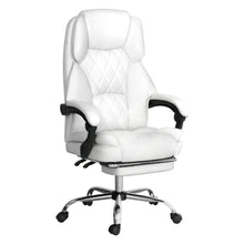 Load image into Gallery viewer, Artiss Executive Office Chair Leather Footrest White