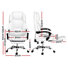 Load image into Gallery viewer, Artiss Executive Office Chair Leather Footrest White