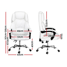 Load image into Gallery viewer, Artiss Executive Office Chair Leather Recliner White