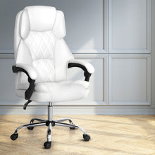 Load image into Gallery viewer, Artiss Executive Office Chair Leather Recliner White