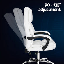 Load image into Gallery viewer, Artiss Executive Office Chair Leather Recliner White