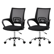 Load image into Gallery viewer, Artiss 2x Mesh Office Chair Mid Back Black