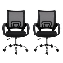Load image into Gallery viewer, Artiss 2x Mesh Office Chair Mid Back Black
