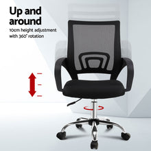 Load image into Gallery viewer, Artiss 2x Mesh Office Chair Mid Back Black