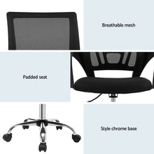 Load image into Gallery viewer, Artiss 2x Mesh Office Chair Mid Back Black