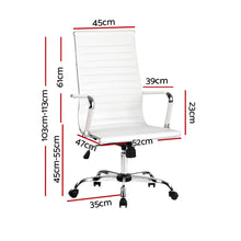 Load image into Gallery viewer, Artiss Office Chair Conference Chairs PU Leather High Back White