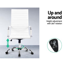 Load image into Gallery viewer, Artiss Office Chair Conference Chairs PU Leather High Back White