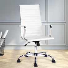 Load image into Gallery viewer, Artiss Office Chair Conference Chairs PU Leather High Back White