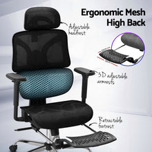 Load image into Gallery viewer, Artiss Ergonomic Office Chair Footrest Black