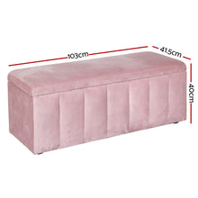 Load image into Gallery viewer, Storage Ottoman Blanket Box 103cm Velvet Pink