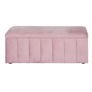 Storage Ottoman Blanket Box 103cm Velvet Pink