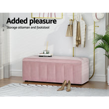 Load image into Gallery viewer, Storage Ottoman Blanket Box 103cm Velvet Pink