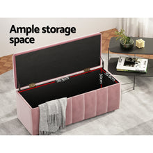 Load image into Gallery viewer, Storage Ottoman Blanket Box 103cm Velvet Pink