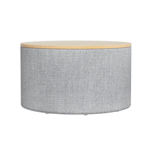 Load image into Gallery viewer, Storage Ottoman Blanket Box 60cm Linen Round Grey