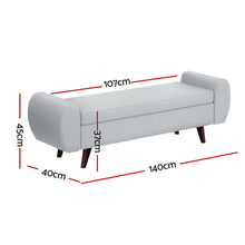 Load image into Gallery viewer, Storage Ottoman Blanket Box Armrest 140cm Grey