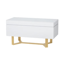 Load image into Gallery viewer, Artiss Storage Ottoman Blanket Box Criss-cross Linen White