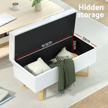 Load image into Gallery viewer, Storage Ottoman Blanket Box Criss-cross Linen White