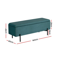 Load image into Gallery viewer, Storage Ottoman Blanket Box 140cm Velvet Green