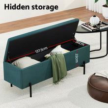 Load image into Gallery viewer, Storage Ottoman Blanket Box 140cm Velvet Green