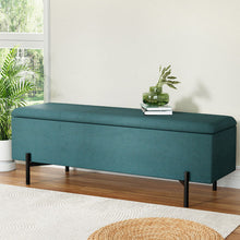 Load image into Gallery viewer, Storage Ottoman Blanket Box 140cm Velvet Green