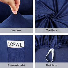 Load image into Gallery viewer, Artiss Recliner Chair Covers 1 Seater Velvet Navy