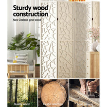 Load image into Gallery viewer, Artiss 3 Panel Room Divider Screen 122x170cm Clover White