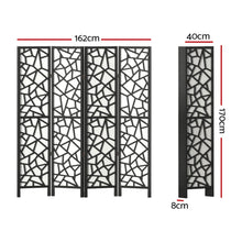 Load image into Gallery viewer, Artiss 4 Panel Room Divider Screen 162x170cm Clover Black