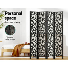 Load image into Gallery viewer, Artiss 4 Panel Room Divider Screen 162x170cm Clover Black