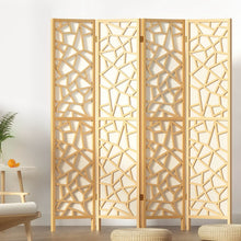Load image into Gallery viewer, Artiss 4 Panel Room Divider Screen 162x170cm Clover Natural