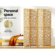Load image into Gallery viewer, Artiss 4 Panel Room Divider Screen 162x170cm Clover Natural
