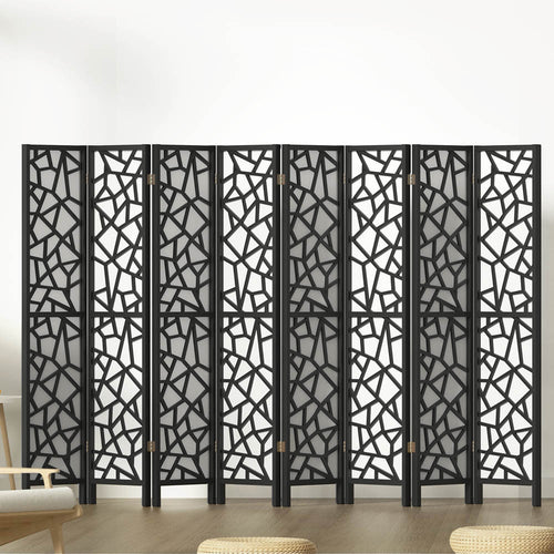 Artiss 8 Panel Room Divider Screen 325x170cm Clover Black