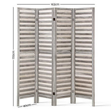 Load image into Gallery viewer, Artiss 4 Panel Room Divider Screen 163x170cm Louver Grey