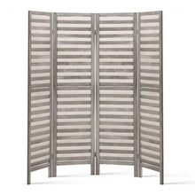 Load image into Gallery viewer, Artiss 4 Panel Room Divider Screen 163x170cm Louver Grey