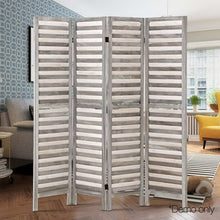 Load image into Gallery viewer, Artiss 4 Panel Room Divider Screen 163x170cm Louver Grey