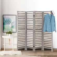 Load image into Gallery viewer, Artiss 4 Panel Room Divider Screen 163x170cm Louver Grey