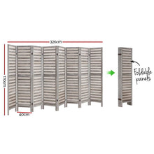 Load image into Gallery viewer, Artiss 8 Panel Room Divider Screen 326x170cm Louver Grey
