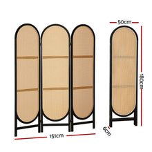 Load image into Gallery viewer, Artiss 3 Panel Room Divider Screen 151x180cm Rattan Brown