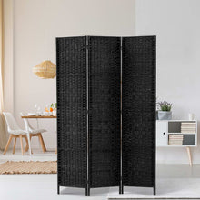 Load image into Gallery viewer, Artiss 3 Panel Room Divider Screen 123x170cm Woven Black