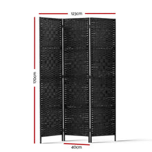 Load image into Gallery viewer, Artiss 3 Panel Room Divider Screen 123x170cm Woven Black